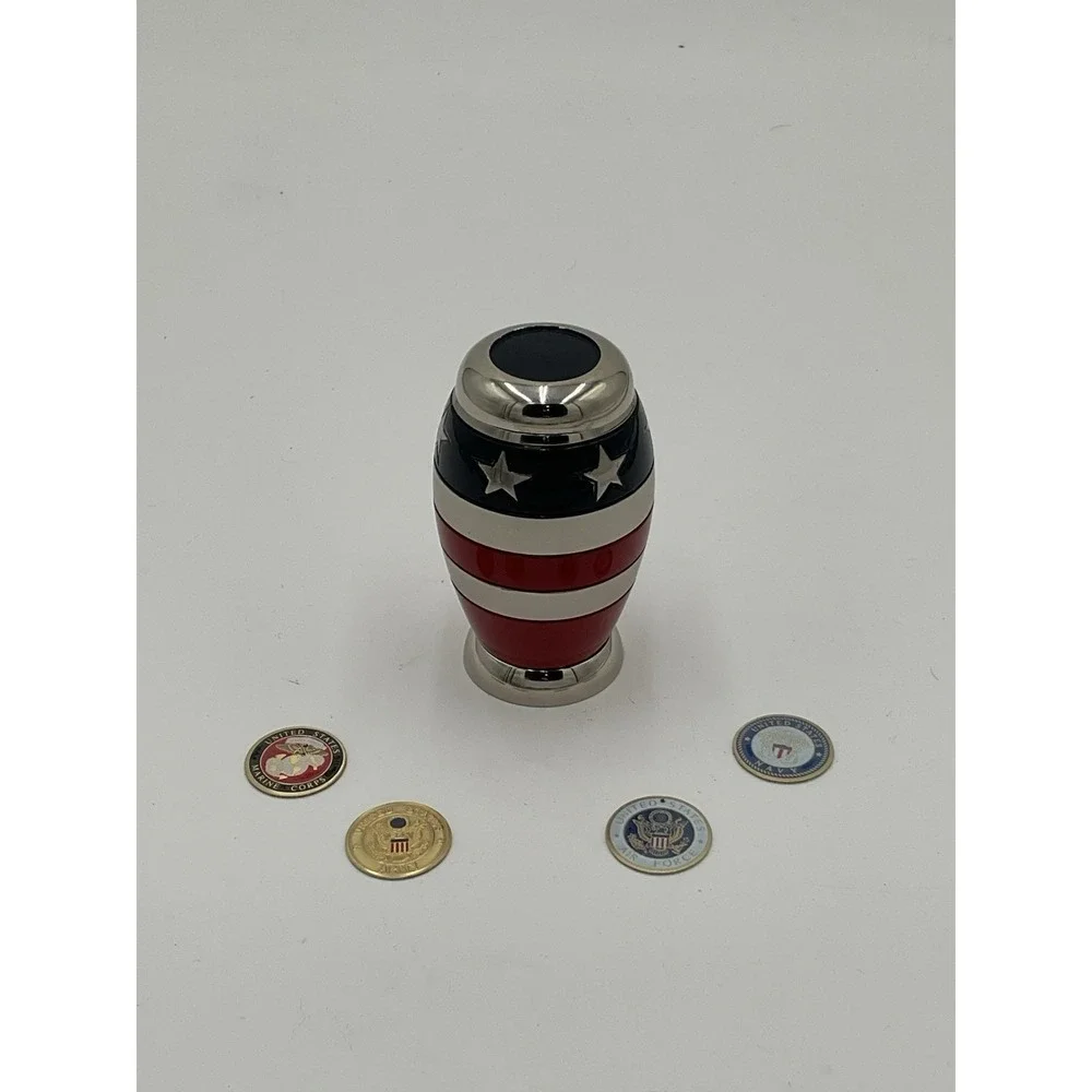 Crescent Memorial Patriot Cremation Urn Interchangeable Military Emblems